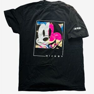 Neff Black Tee with Colorful Mickey Design